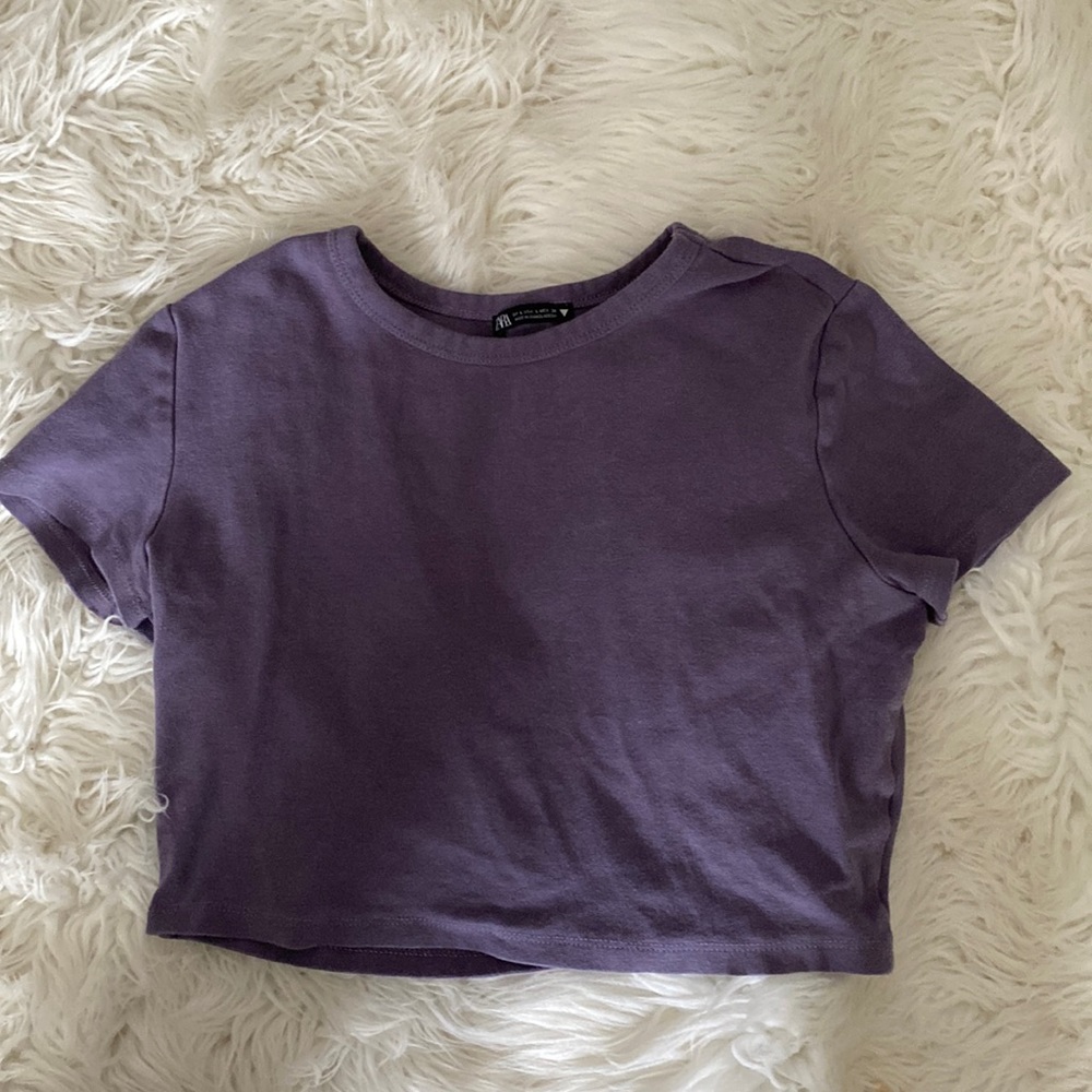Purple Cropped Zara Tee
